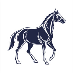 silhouette horse on white background