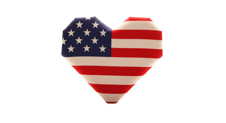 Patriotic American flag heart symbol, perfect for Independence Day, Veterans Day, and Memorial Day celebrations, fostering national unity and love for the USA.