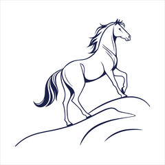 silhouette horse on white background