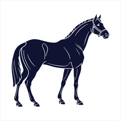 silhouette horse on white background