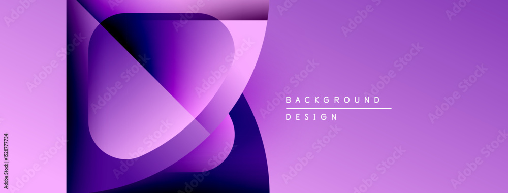 Aufkleber Abstract purple design features overlapping shapes. Gradient hues create dynamic visual effect. Modern background suitable for presentations.