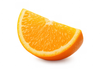 Fresh, juicy orange slice showcasing its vibrant color and texture, isolated on a transparent background