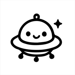 cute space icon suitable for children's learning books or for educational books