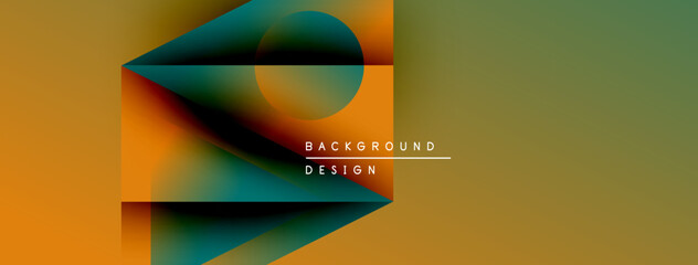 Abstract geometric design. Gradient colors blend, creating dynamic visual effect. Text reads background design. Minimalist composition.