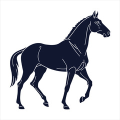 silhouette horse on white background