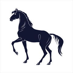 silhouette horse on white background
