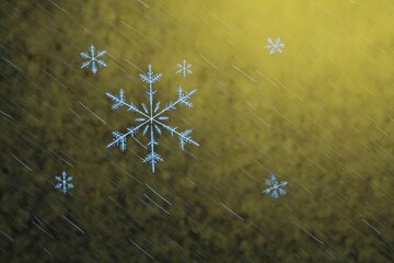 Snowflakes on a rainy day