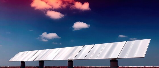 Solar panels against a vibrant sky