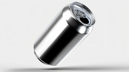 Floating aluminum beverage can studio background 3d rendering minimalist design isolated view product concept