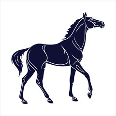 silhouette horse on white background