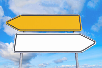 Wegweiser - ohne Beschriftung - Himmel - Wolken