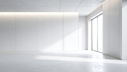 White wall background, modern minimal architecture, soft light