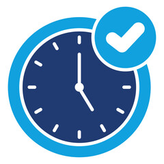 Time Save Flat Blue Icon