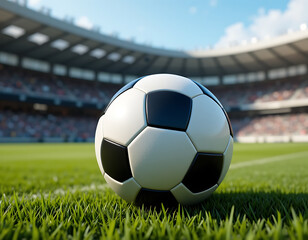 Realistic 3D Soccer Ball on Football Field