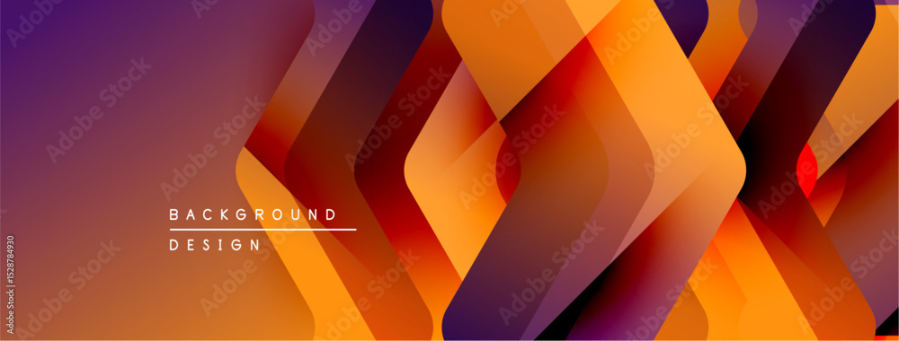 Fototapete Abstract geometric pattern. Warm colors blend, creating dynamic visual texture. Modern design element for backgrounds, presentations.