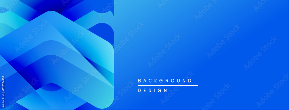 Poster abstract blue design. layers create depth, gradient effect. modern aesthetic suitable for banners, b