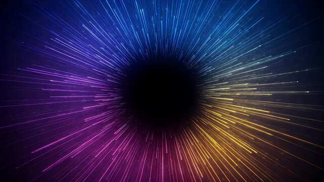Abstract radial lines converging to a central void
