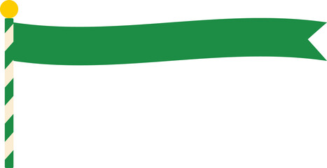 棒付き旗をモチーフにしたシンプルなベクターイラスト。カラーバリエーションあり｜旗,バナー,棒,ポール,装飾,カラフル,可愛い,デザイン素材