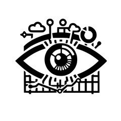 Obraz premium Cyber Security Eye / Digital Surveillance