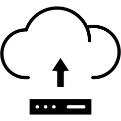 cloud migration glyph icon