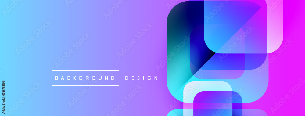 Poster abstract gradient background. overlapping shapes create modern visual effect. blue, purple hues domi