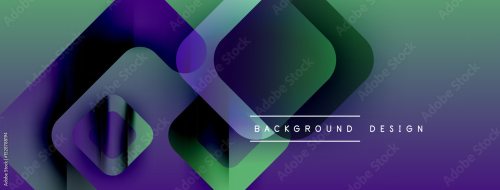 Leinwandbilder Abstract geometric shapes overlap, creating vibrant gradient effect. Modern design suitable for backgrounds, presentations.