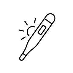 Digital thermometer with backlight icon for night temperature monitoring health tracking and medical UI design