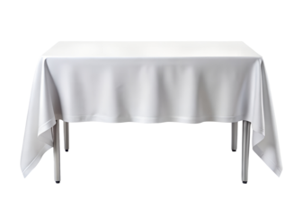 white tablecloth draped over table clipart png image on transparent background