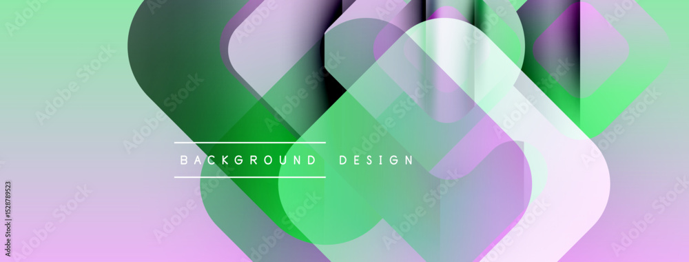 Poster Abstract fluid shapes overlap. Pastel colors blend, creating modern background design. Soft gradients offer visual interest.