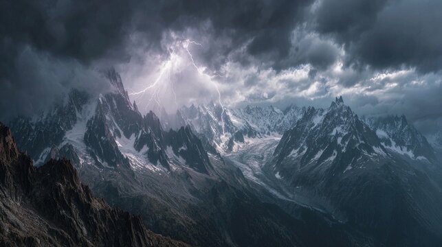 Aerial Storm Over Mountain Range/山脈の嵐の空撮3