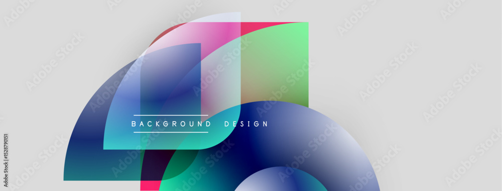 Leinwandbilder Abstract colorful layers create dynamic visual effect. Gradient shapes overlap, forming modern background design. Smooth transitions, vibrant hues.