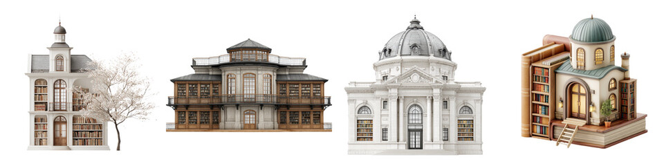 Fototapeta premium Diverse examples of historic and ornate architectural styles