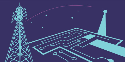  futuristic technological grid background