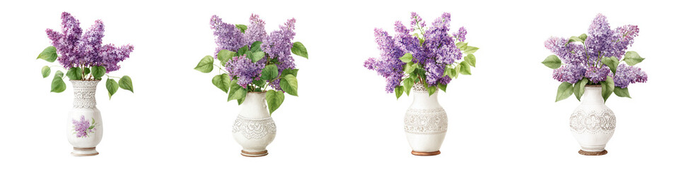 Vibrant lilac flowers in a decorative vase