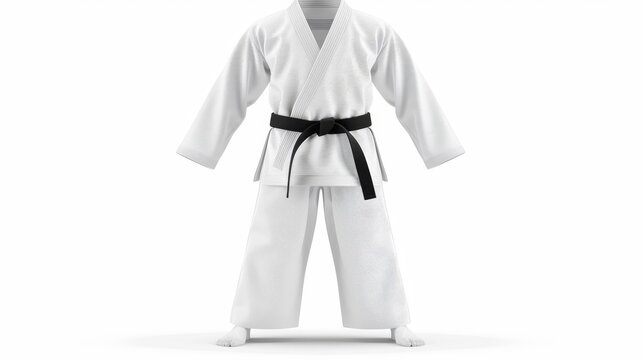 White judo gi on clean background, essential martial arts uniform for training and competitions