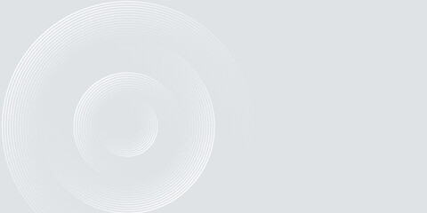 Abstract white glowing geometric lines on gray background. Modern shiny blue circle lines pattern. Futuristic technology concept. Suit for cover, poster, banner, brochure, header, website vector