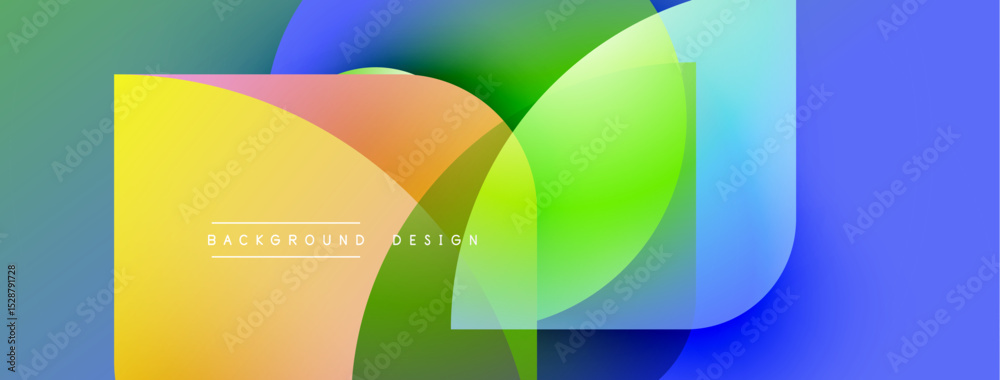 Leinwandbilder Abstract colorful shapes overlap. Gradient hues blend, creating dynamic visual effect. Modern design element for backgrounds.