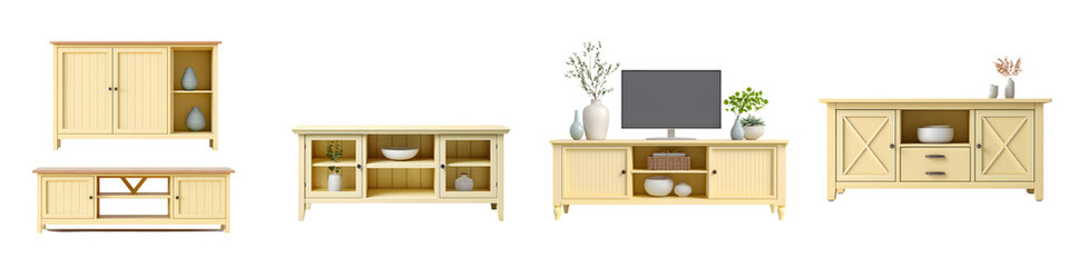 Fototapeta premium Stylish and functional home furniture for living room storage and display