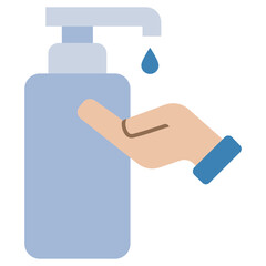 Obraz premium Hand Sanitizer Flat Design Icon, Safety at Workplace Flat Design Icon.