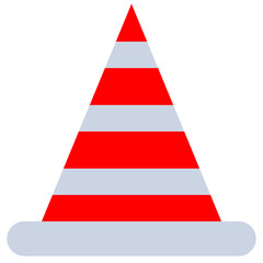 Road Cone Flat Design Icon, Safety at Workplace Flat Design Icon.