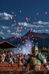 Warrior in ancient battle