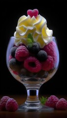 Whipped cream dessert with berries