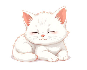 Adorable White Kitten Sweet Dreams, Peaceful Paws, and Purrfect Cuteness