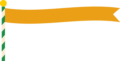 Obraz premium 棒付き旗をモチーフにしたシンプルなベクターイラスト。カラーバリエーションあり｜旗,バナー,棒,ポール,装飾,カラフル,可愛い,デザイン素材