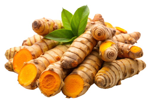 turmeric root with leaf clipart png image on transparent background