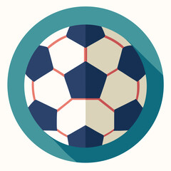 Flat Soccer Ball or Football Icon for Sports Websites and Apps
