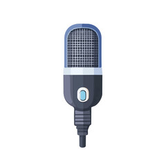 USB Microphone 2D flat vector illustration, isolated on a white background.