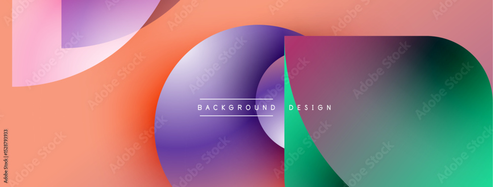Aufkleber Abstract fluid shapes, vibrant colors blend. Modern design, gradients create dynamic composition. Background suggests innovation, energy.