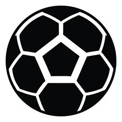 Obraz premium Simple Black Soccer Ball Icon Football Graphic Design
