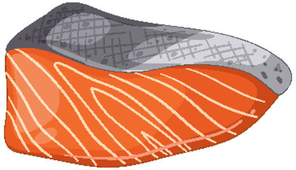 Vector Illustration of Fresh Salmon Fillet